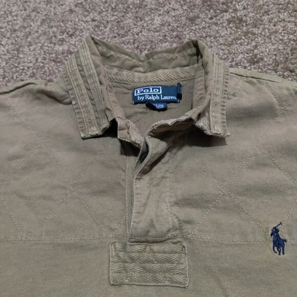 Vintage Polo Ralph Lauren Mens 1/4 Button Sweater Mens XL Quilted Chest *Rare. - Picture 2 of 10